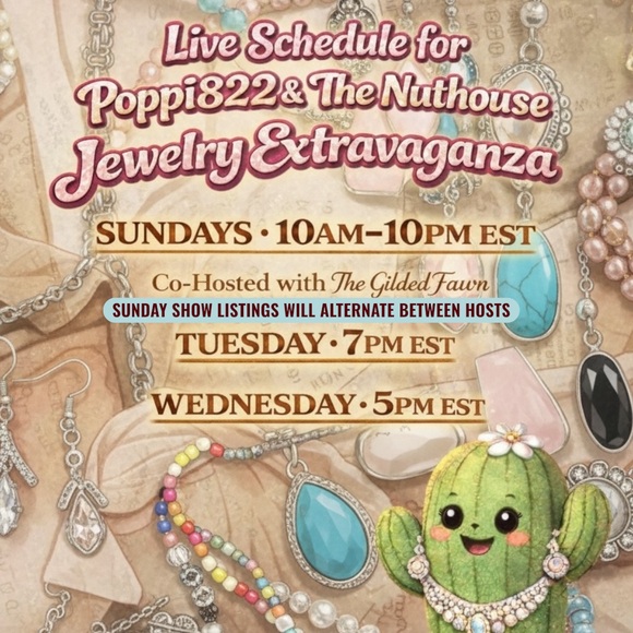 Jewelry - Poppi822 live schedule. Come for the sparkle, stay for the laughs ✨
